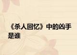 《杀人回忆》中的凶手是谁