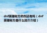 dnf英雄秘方药剂还有吗（dnf英雄秘方是什么简介介绍）