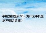 手机为何显示3G（为什么手机显示3G简介介绍）