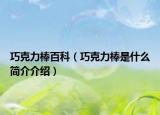 巧克力棒百科（巧克力棒是什么简介介绍）