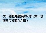 大一寸照片是多少尺寸（大一寸照片尺寸简介介绍）