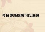 今日更新棉被可以洗吗