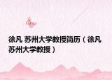 徐凡 苏州大学教授简历（徐凡 苏州大学教授）