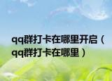 qq群打卡在哪里开启（qq群打卡在哪里）