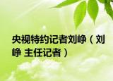 央视特约记者刘峥（刘峥 主任记者）