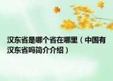 汉东省是哪个省在哪里（中国有汉东省吗简介介绍）