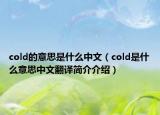 cold的意思是什么中文（cold是什么意思中文翻译简介介绍）