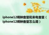 iphone12闹钟音量和来电音量（iphone12闹钟音量怎么调）