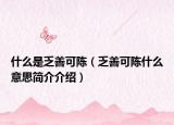 什么是乏善可陈（乏善可陈什么意思简介介绍）