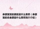 余额宝里的额度是什么意思（余额宝的总金额是什么意思简介介绍）