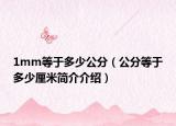 1mm等于多少公分（公分等于多少厘米简介介绍）