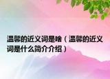 温馨的近义词是啥（温馨的近义词是什么简介介绍）