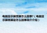 电脑显示屏黑屏怎么回事?（电脑显示屏黑屏是怎么回事简介介绍）