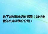 地下城制裁申诉在哪里（DNF制裁怎么申诉简介介绍）