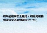 蜗牛的蜗字怎么组词（蜗组词蜗的组词蜗字怎么组词简介介绍）