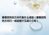 春蚕到死丝方尽代表什么成语（春蚕到死丝方尽打一成语是什么简介介绍）