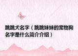 跳跳犬名字（跳跳妹妹的宠物狗名字是什么简介介绍）