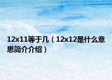 12x11等于几（12x12是什么意思简介介绍）
