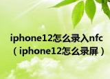iphone12怎么录入nfc（iphone12怎么录屏）