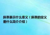 斜率表示什么意义（斜率的定义是什么简介介绍）