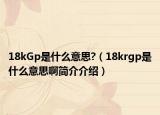 18kGp是什么意思?（18krgp是什么意思啊简介介绍）