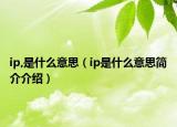 ip,是什么意思（ip是什么意思简介介绍）