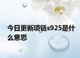 今日更新项链s925是什么意思