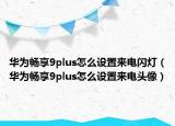 华为畅享9plus怎么设置来电闪灯（华为畅享9plus怎么设置来电头像）