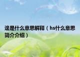遑是什么意思解释（hs什么意思简介介绍）