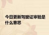 今日更新驾驶证审验是什么意思