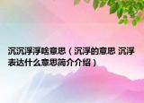 沉沉浮浮啥意思（沉浮的意思 沉浮表达什么意思简介介绍）