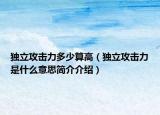 独立攻击力多少算高（独立攻击力是什么意思简介介绍）