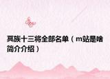 冥族十三将全部名单（m站是啥简介介绍）