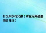 什么叫水花兄弟（水花兄弟是谁简介介绍）