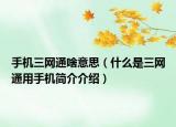手机三网通啥意思（什么是三网通用手机简介介绍）