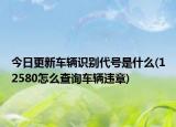 今日更新车辆识别代号是什么(12580怎么查询车辆违章)