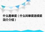 什么是单梁（什么叫单梁连续梁简介介绍）