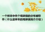 一个样本中各个观察值的分布被称作（什么是样本的观察值简介介绍）