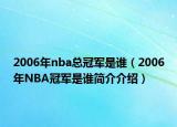 2006年nba总冠军是谁（2006年NBA冠军是谁简介介绍）