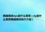 网络用语dyc是什么意思（dy是什么意思网络用语简介介绍）