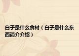 白子是什么食材（白子是什么东西简介介绍）