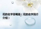 花的名字简笔画（花的名字简介介绍）