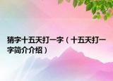 猜字十五天打一字（十五天打一字简介介绍）