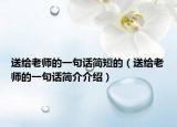 送给老师的一句话简短的（送给老师的一句话简介介绍）