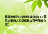 蔬菜提供的主要营养成分是( )（蔬菜主要向人们提供什么营养简介介绍）