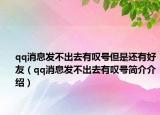 qq消息发不出去有叹号但是还有好友（qq消息发不出去有叹号简介介绍）