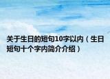 关于生日的短句10字以内（生日短句十个字内简介介绍）