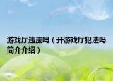 游戏厅违法吗（开游戏厅犯法吗简介介绍）