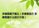 杀猪菜属于哪儿（杀猪菜简介 杀猪菜是什么简介介绍）