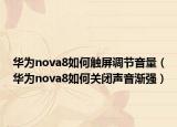 华为nova8如何触屏调节音量（华为nova8如何关闭声音渐强）